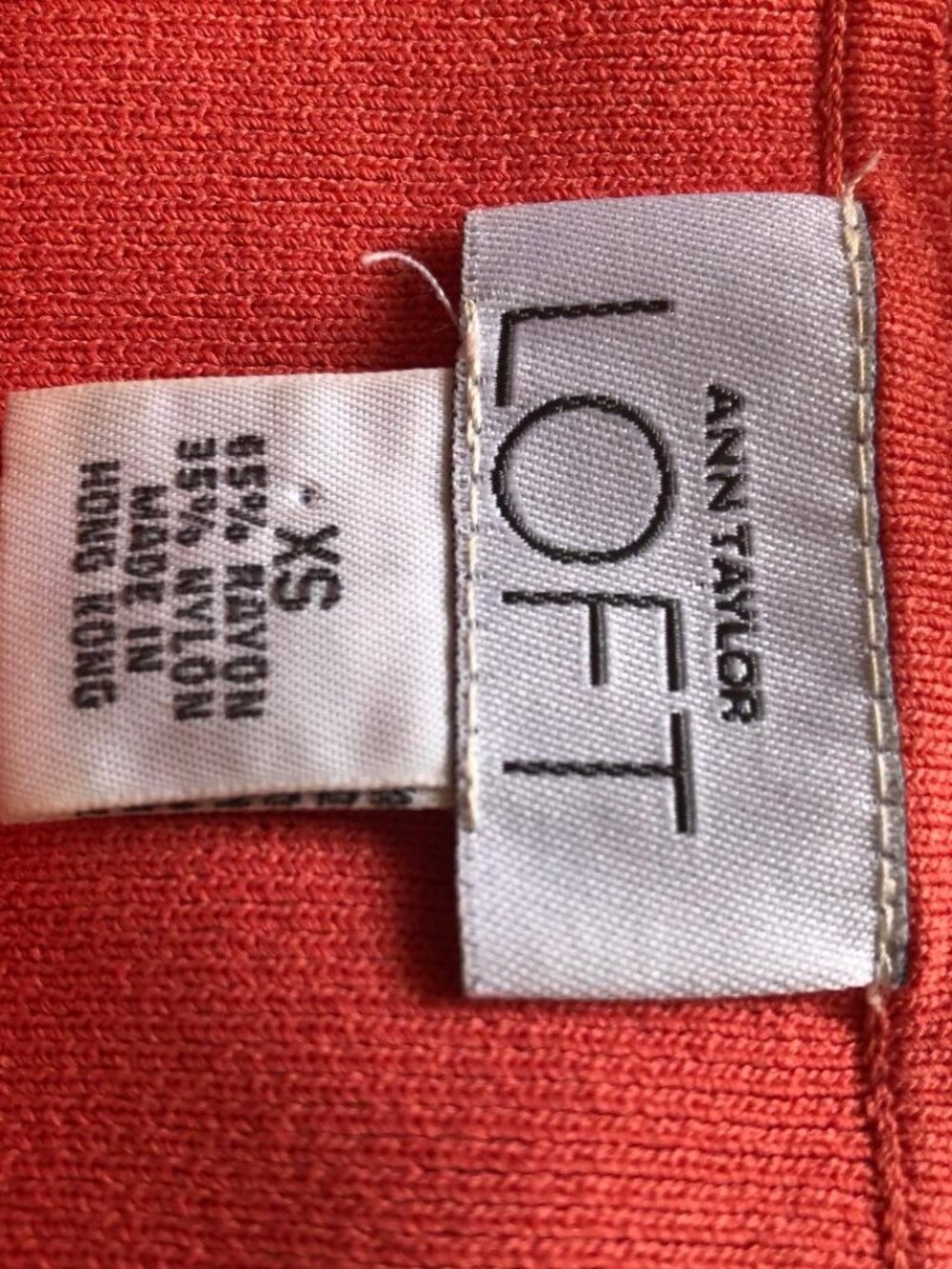 Ann Taylor LOFT, Orange, scallop trim neck and straps, Tank top, Sz: XS - Picture 4 of 8